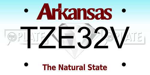 TZE32V Arkansas License Plate