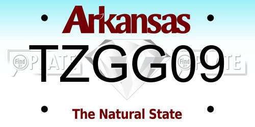 TZGG09 Arkansas License Plate