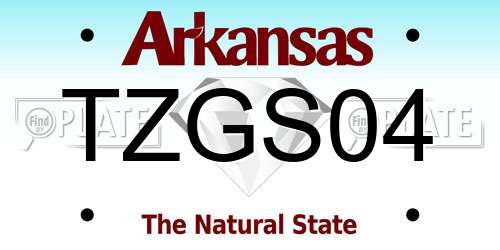 TZGS04 Arkansas License Plate