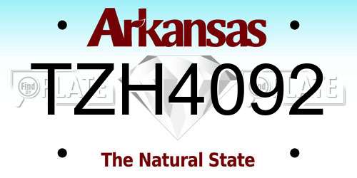 TZH4092 Arkansas License Plate