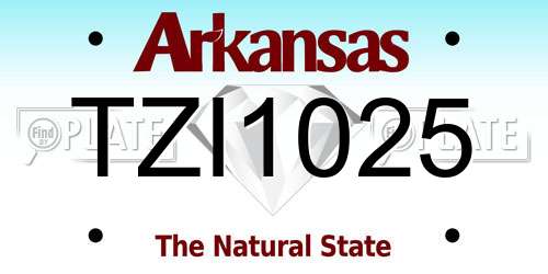 TZI1025 Arkansas License Plate