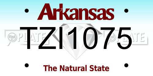 TZI1075 Arkansas License Plate