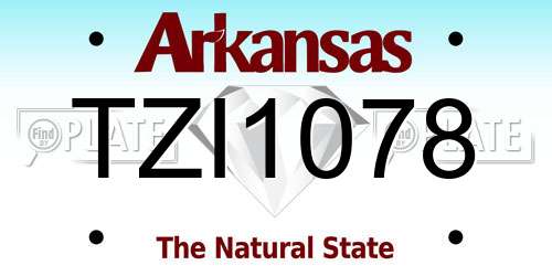 TZI1078 Arkansas License Plate