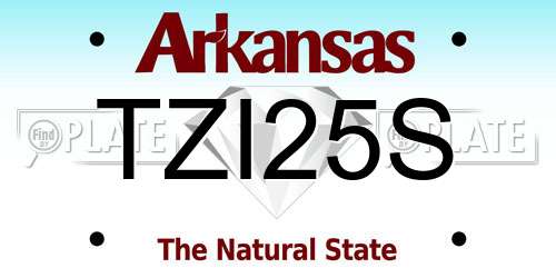 TZI25S Arkansas License Plate