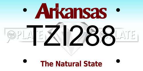 TZI288 Arkansas License Plate