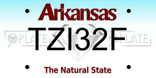 TZI32F Arkansas License Plate