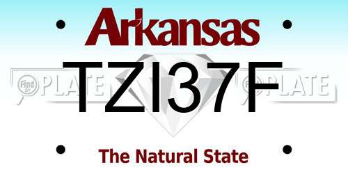 TZI37F Arkansas License Plate
