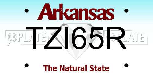 TZI65R Arkansas License Plate