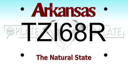 TZI68R Arkansas License Plate