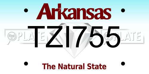 TZI755 Arkansas License Plate