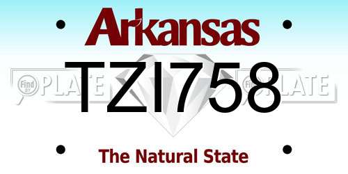 TZI758 Arkansas License Plate