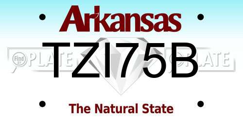 TZI75B Arkansas License Plate