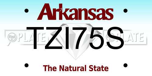 TZI75S Arkansas License Plate