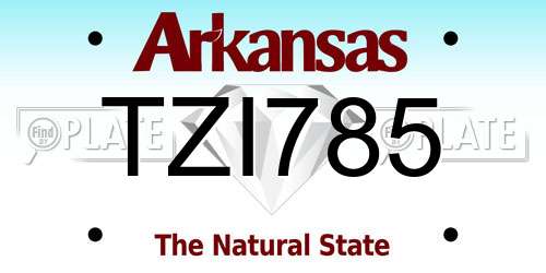 TZI785 Arkansas License Plate