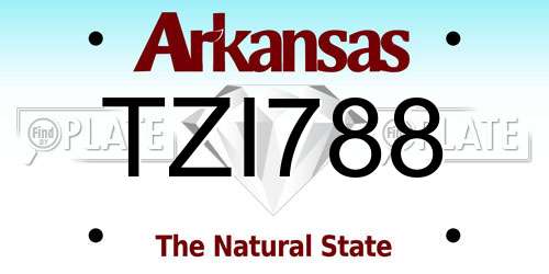 TZI788 Arkansas License Plate