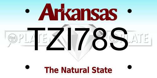 TZI78S Arkansas License Plate