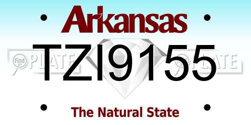 TZI9155 Arkansas License Plate