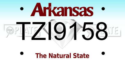 TZI9158 Arkansas License Plate