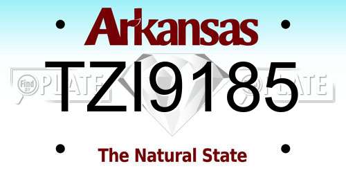TZI9185 Arkansas License Plate