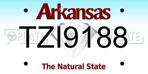 TZI9188 Arkansas License Plate