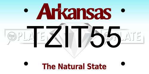 TZIT55 Arkansas License Plate