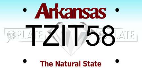 TZIT58 Arkansas License Plate