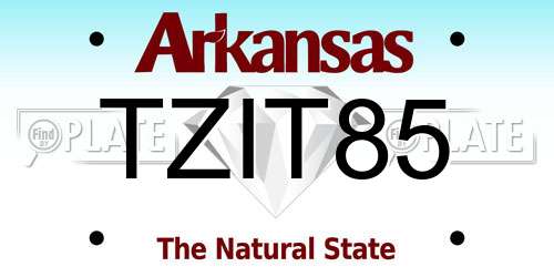 TZIT85 Arkansas License Plate