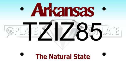 TZIZ85 Arkansas License Plate