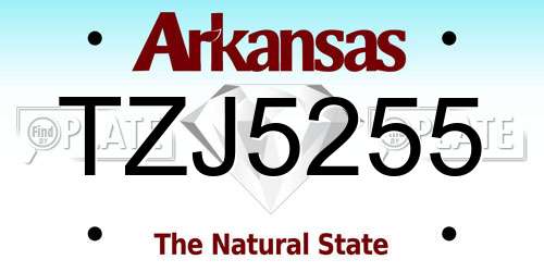 TZJ5255 Arkansas License Plate
