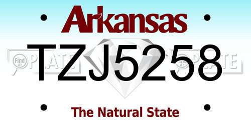 TZJ5258 Arkansas License Plate