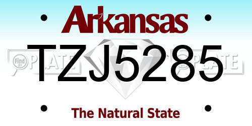 TZJ5285 Arkansas License Plate