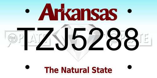 TZJ5288 Arkansas License Plate