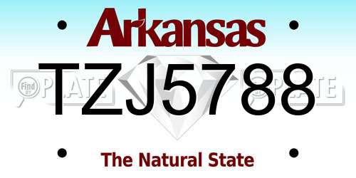 TZJ5788 Arkansas License Plate
