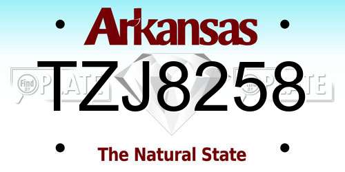 TZJ8258 Arkansas License Plate