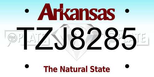 TZJ8285 Arkansas License Plate