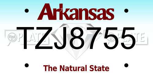 TZJ8755 Arkansas License Plate