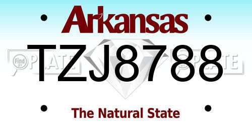 TZJ8788 Arkansas License Plate