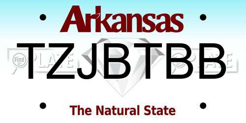 TZJBTBB Arkansas License Plate