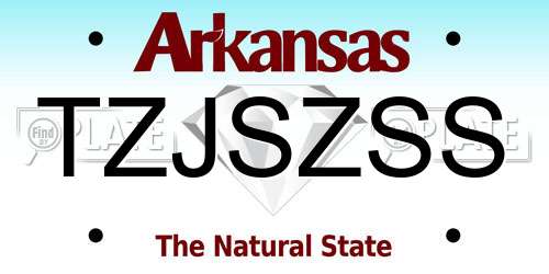TZJSZSS Arkansas License Plate