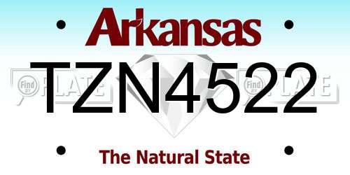 TZN4522 Arkansas License Plate