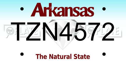 TZN4572 Arkansas License Plate