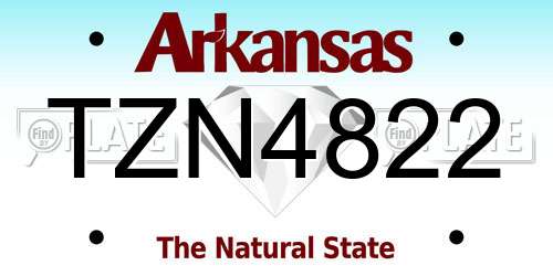 TZN4822 Arkansas License Plate