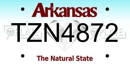 TZN4872 Arkansas License Plate
