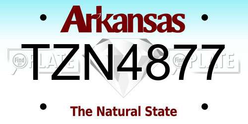 TZN4877 Arkansas License Plate