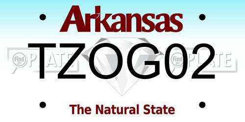 TZOG02 Arkansas License Plate