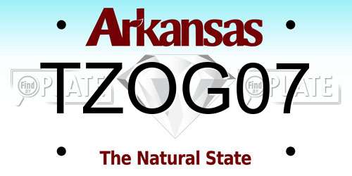 TZOG07 Arkansas License Plate