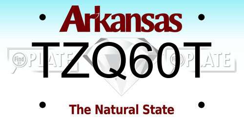 TZQ60T Arkansas License Plate