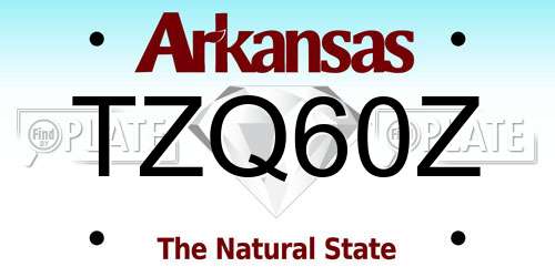 TZQ60Z Arkansas License Plate