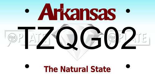 TZQG02 Arkansas License Plate