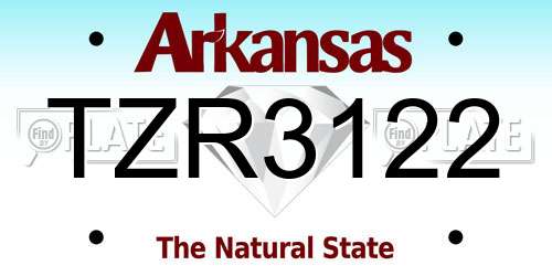 TZR3122 Arkansas License Plate